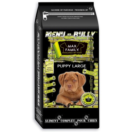 Menu BULLY Puppy Large - by MAX FAMILY - Croquette sans céréale pour chiot